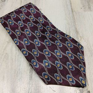 7th Avenue Men's Tie 100% Silk Purple Blue Gray